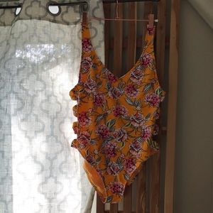 Target Xhilaration Floral One Piece Swim Suit M-L